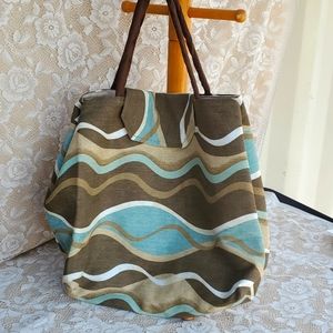 Handmade Tote Bag, Heavy duty fabric slip pockets inside NEW Velcro closure